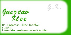 gusztav klee business card